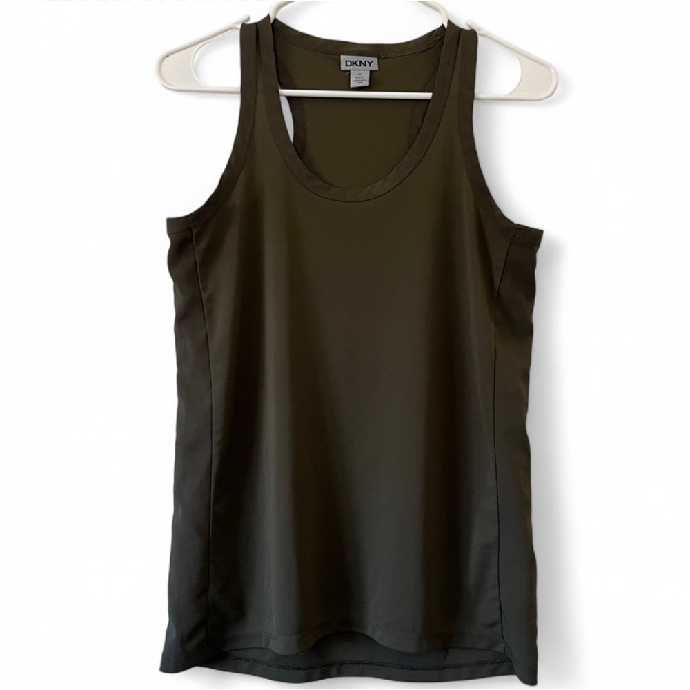Women’s XS DKNY Olive Green Racerback Tank Top Sleeveless Athletic Casual